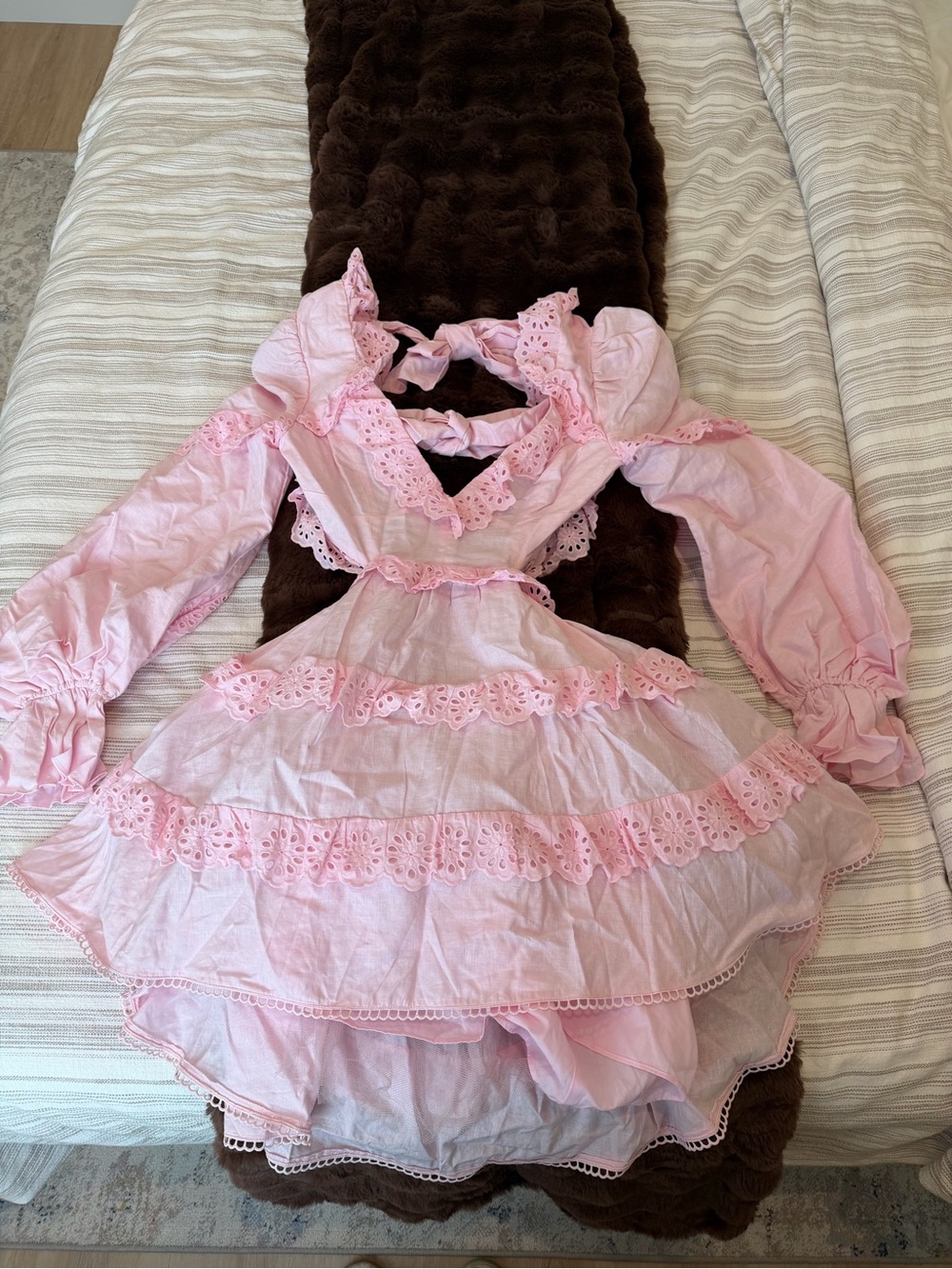 ASOS Pink Layered Ruffle Dress
